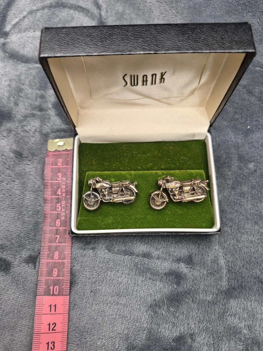 SWANK Vintage-style Motorcycle Cufflinks Gold Tone  Original Box